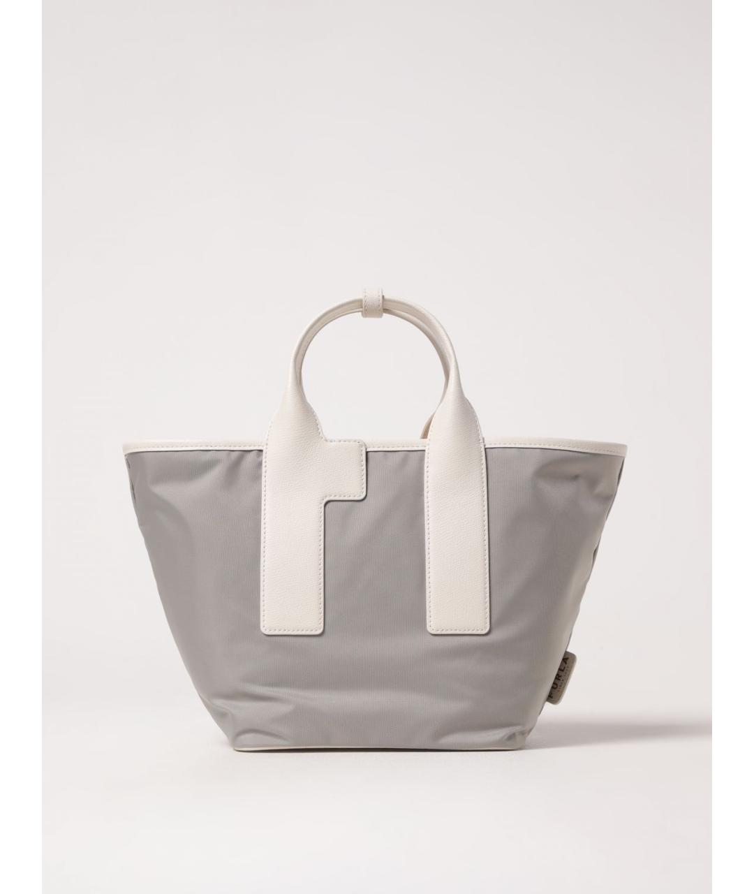 FURLA Серая синтетическая сумка тоут, фото 4