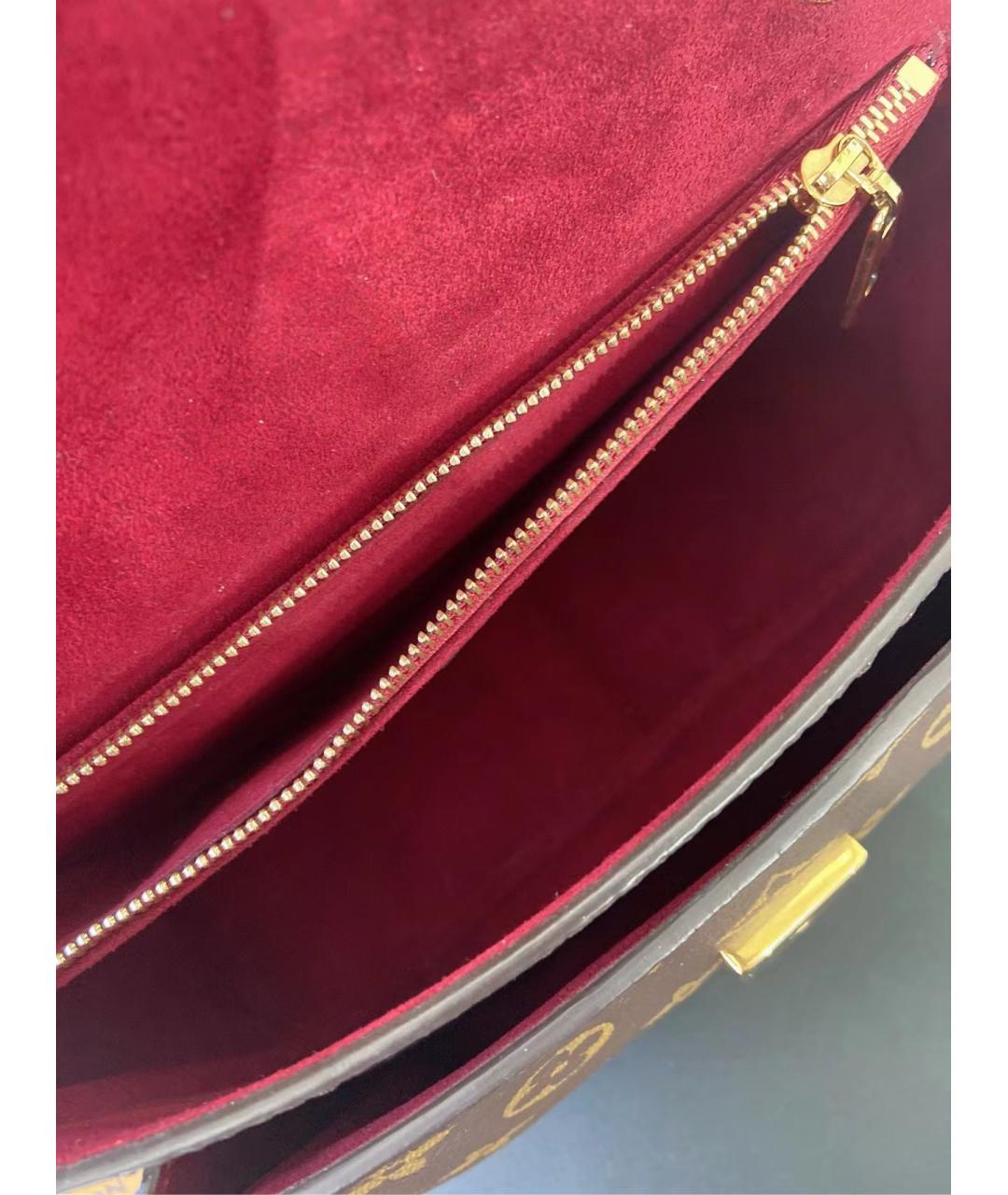 LOUIS VUITTON Коричневая кожаная сумка через плечо, фото 7