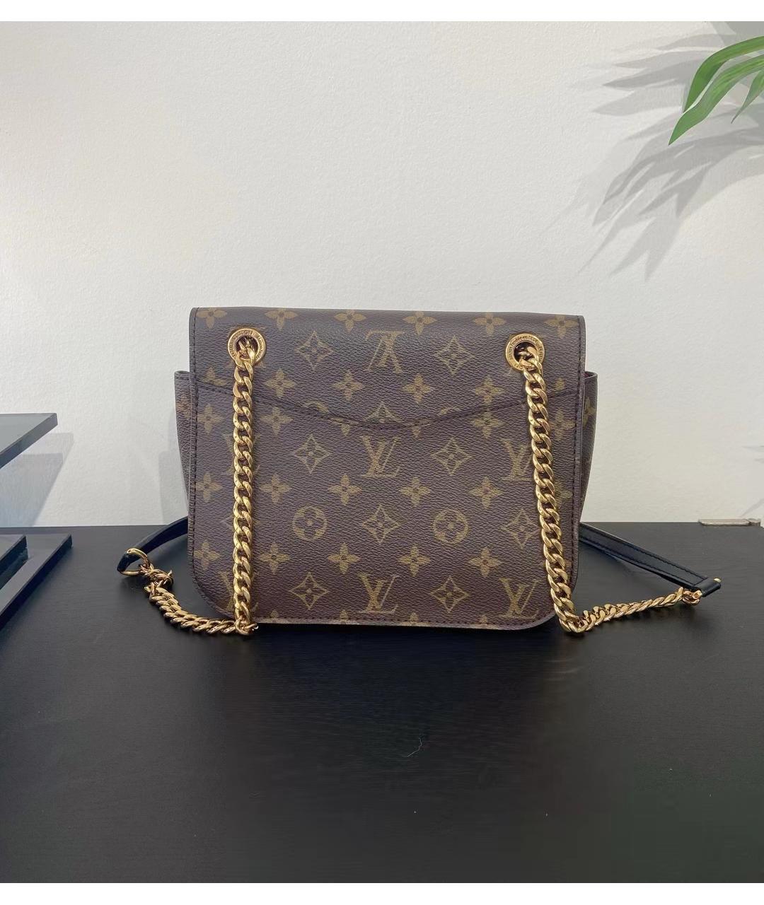 LOUIS VUITTON Коричневая кожаная сумка через плечо, фото 3