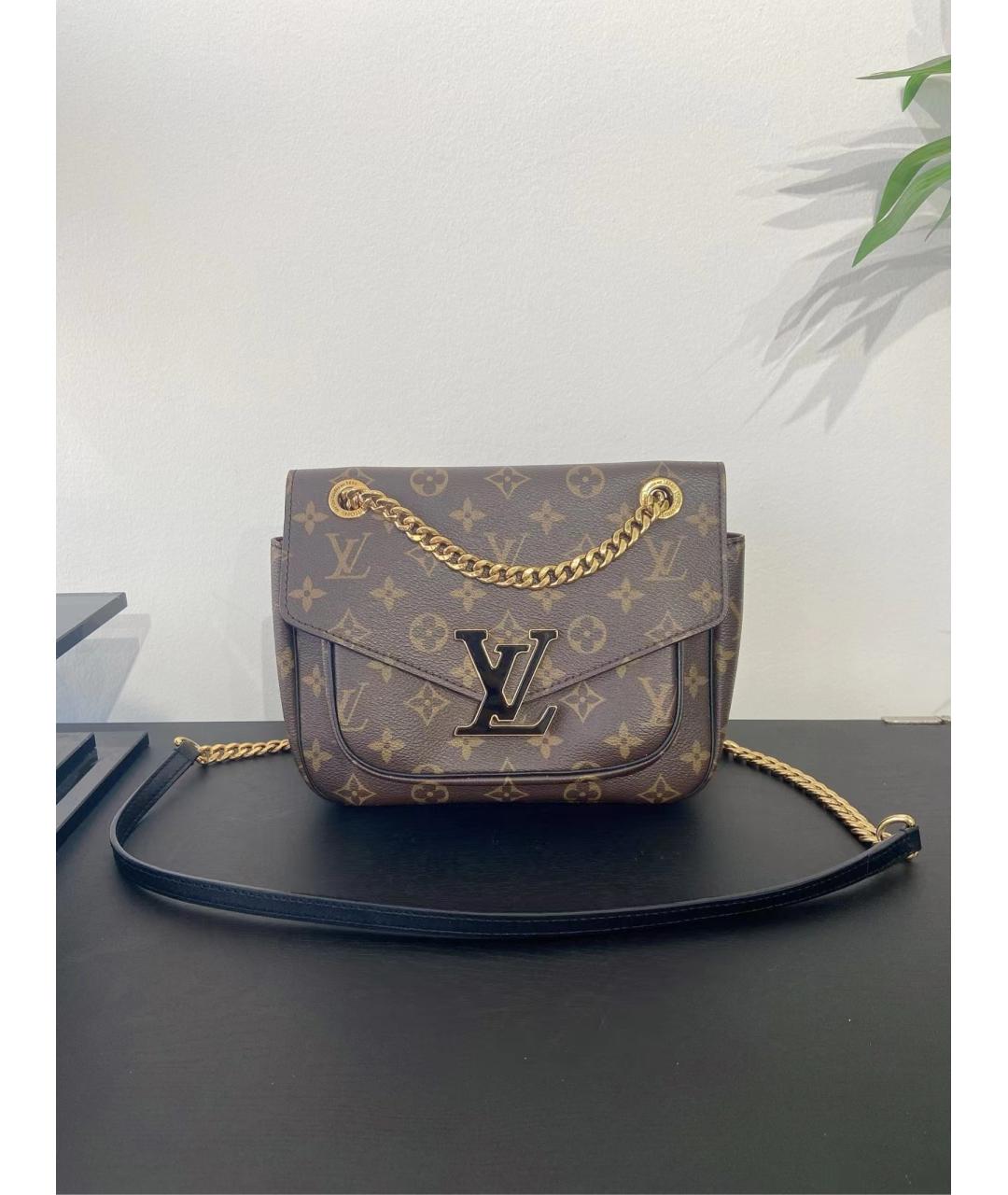 LOUIS VUITTON Коричневая кожаная сумка через плечо, фото 2