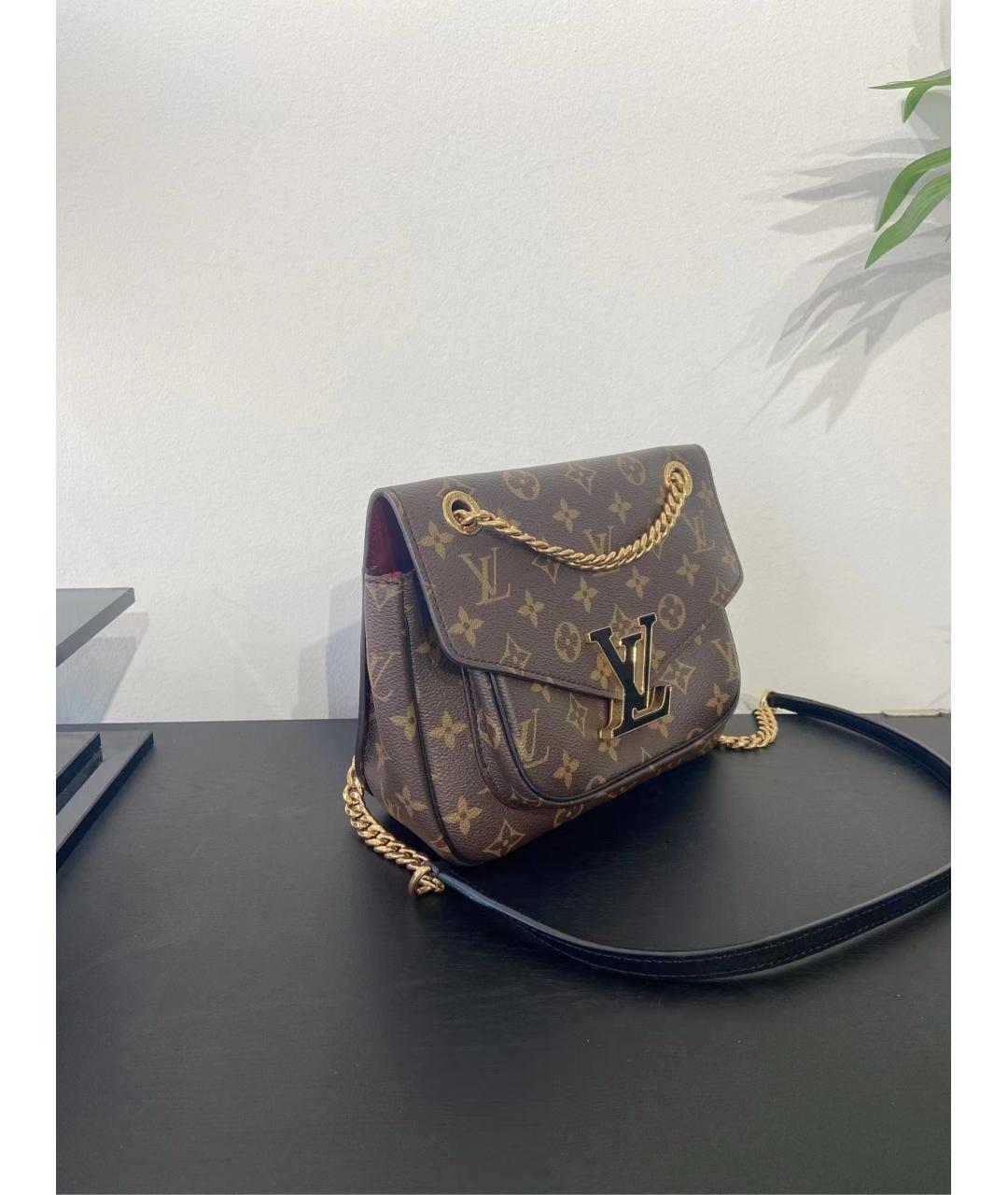 LOUIS VUITTON Коричневая кожаная сумка через плечо, фото 5