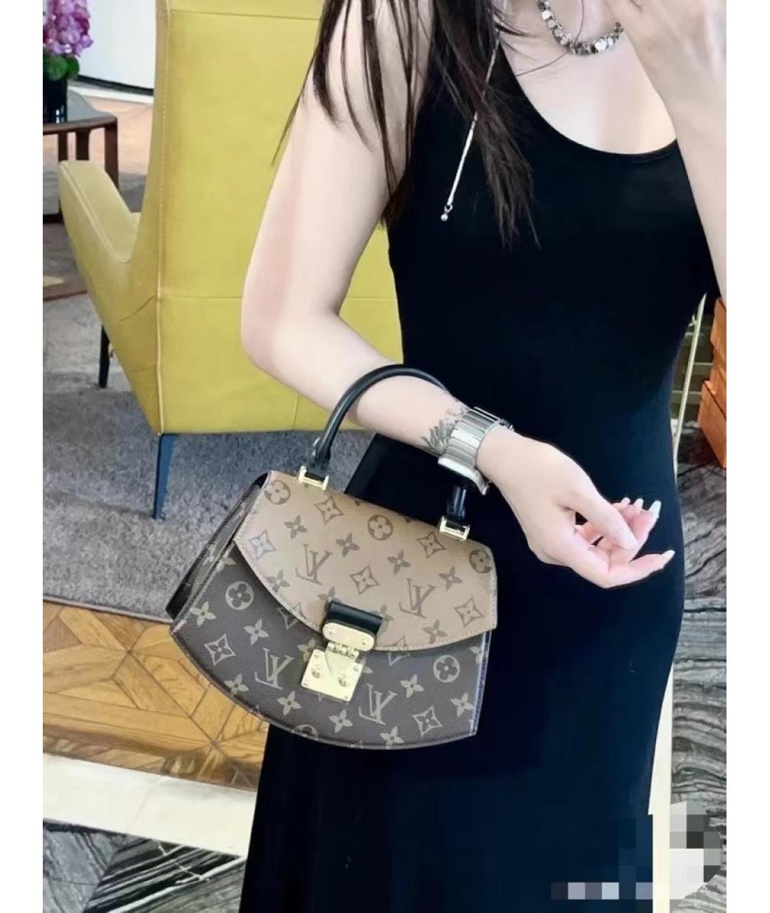 LOUIS VUITTON Коричневая сумка с короткими ручками, фото 4