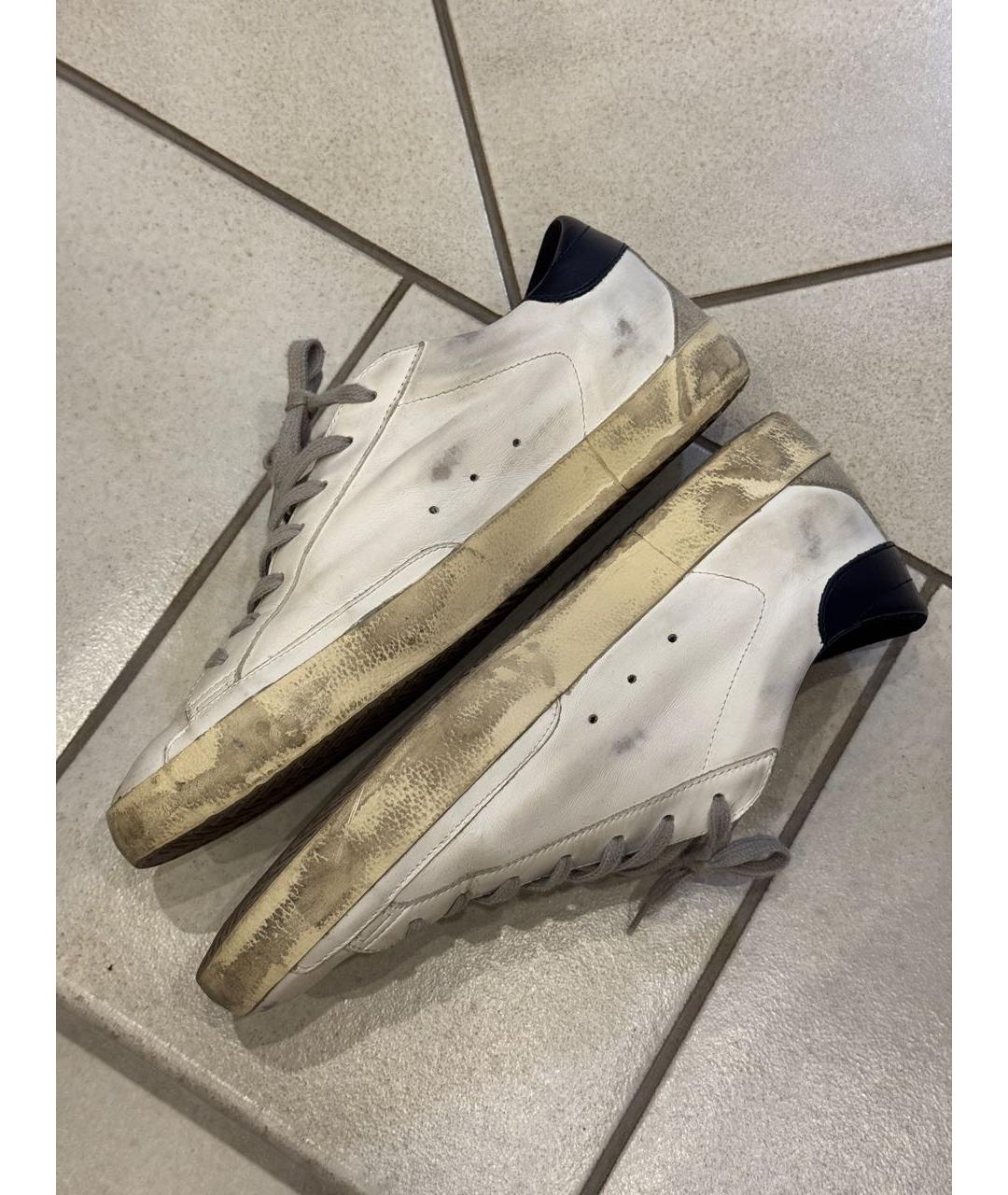 GOLDEN GOOSE DELUXE BRAND Белые кожаные низкие кроссовки / кеды, фото 9