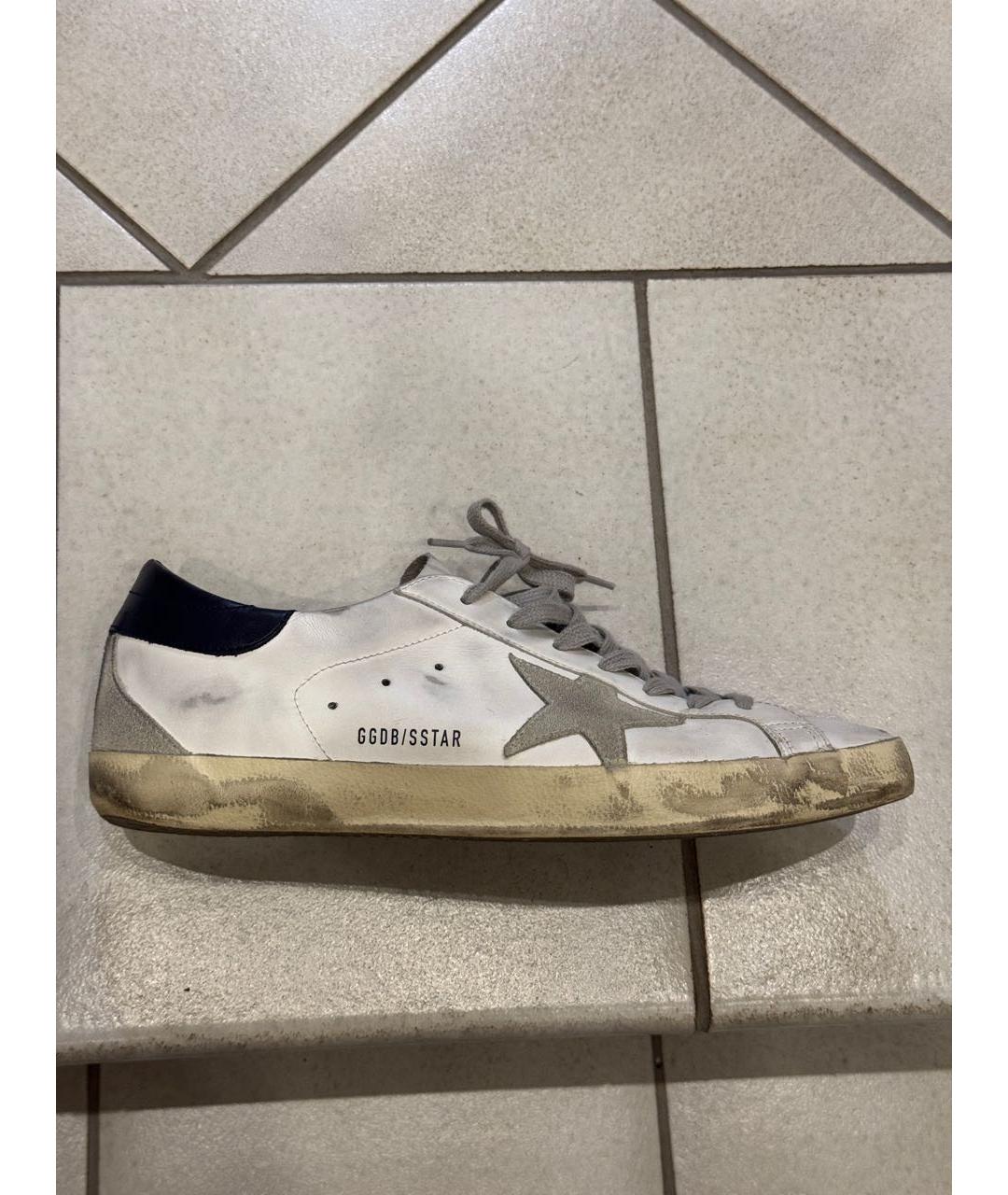 GOLDEN GOOSE DELUXE BRAND Белые кожаные низкие кроссовки / кеды, фото 2