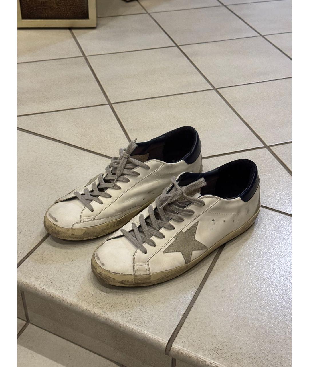 GOLDEN GOOSE DELUXE BRAND Белые кожаные низкие кроссовки / кеды, фото 6
