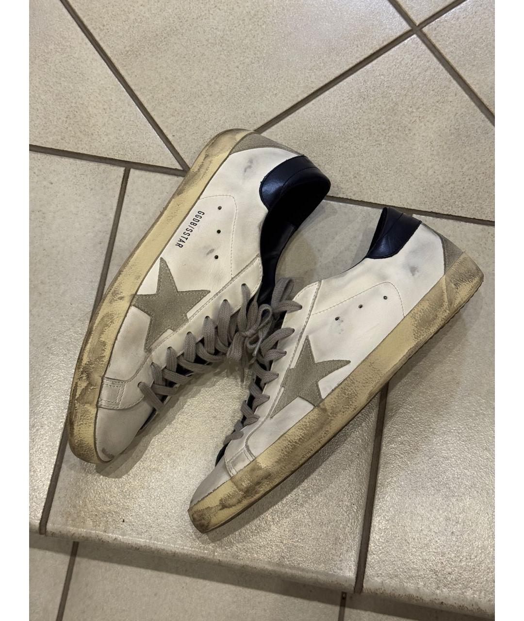 GOLDEN GOOSE DELUXE BRAND Белые кожаные низкие кроссовки / кеды, фото 8