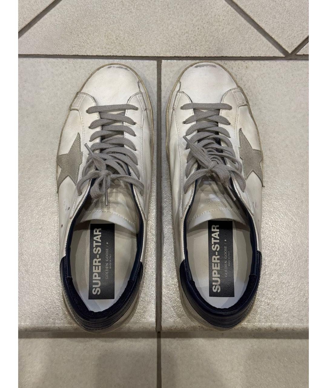GOLDEN GOOSE DELUXE BRAND Белые кожаные низкие кроссовки / кеды, фото 4