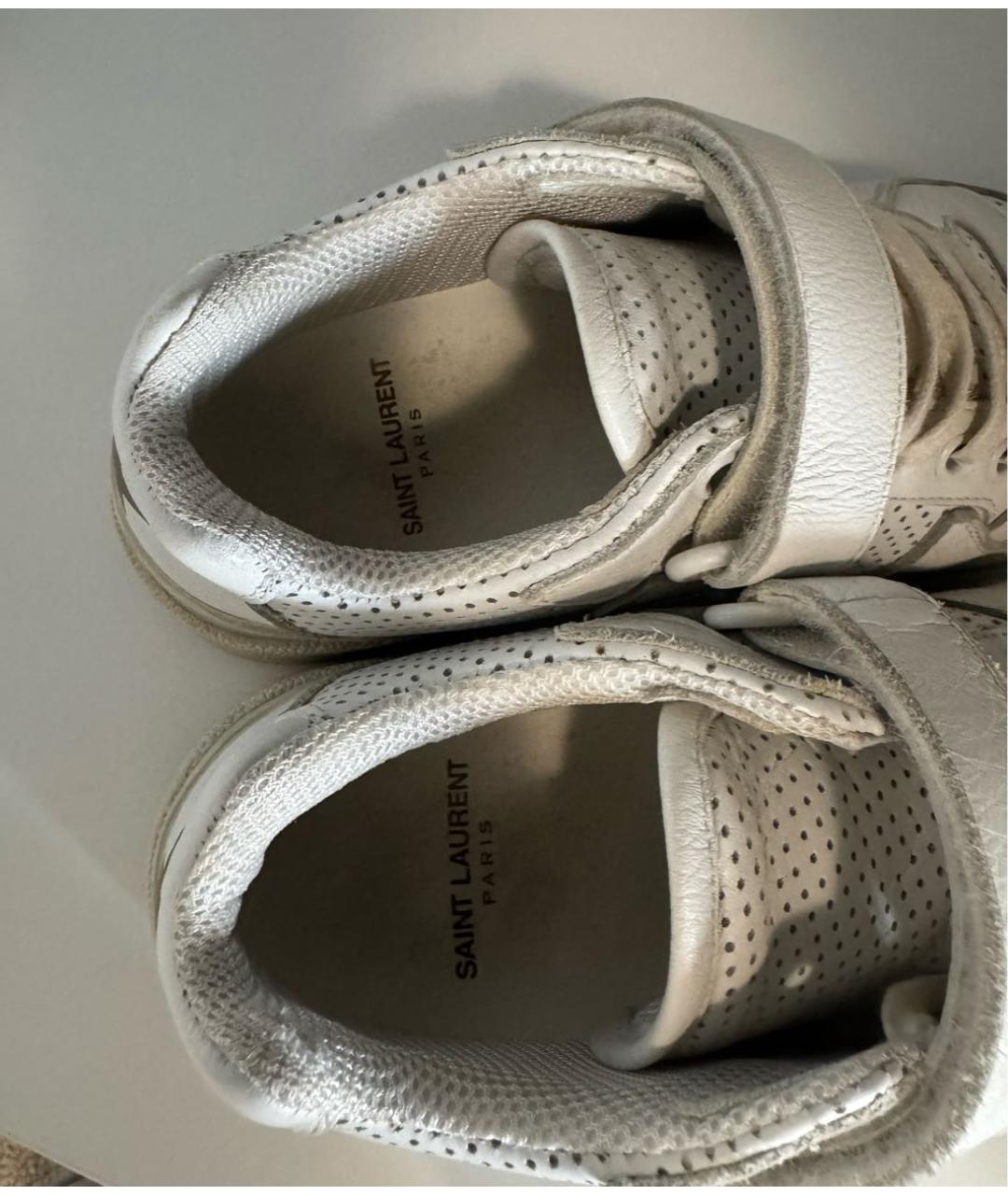 SAINT LAURENT Белые кожаные кеды, фото 4