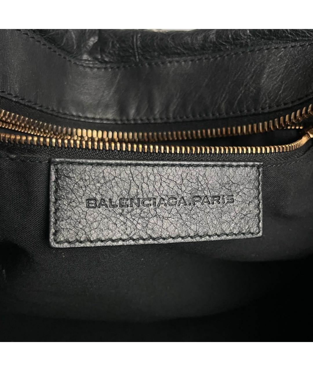BALENCIAGA Черная кожаная сумка с короткими ручками, фото 7