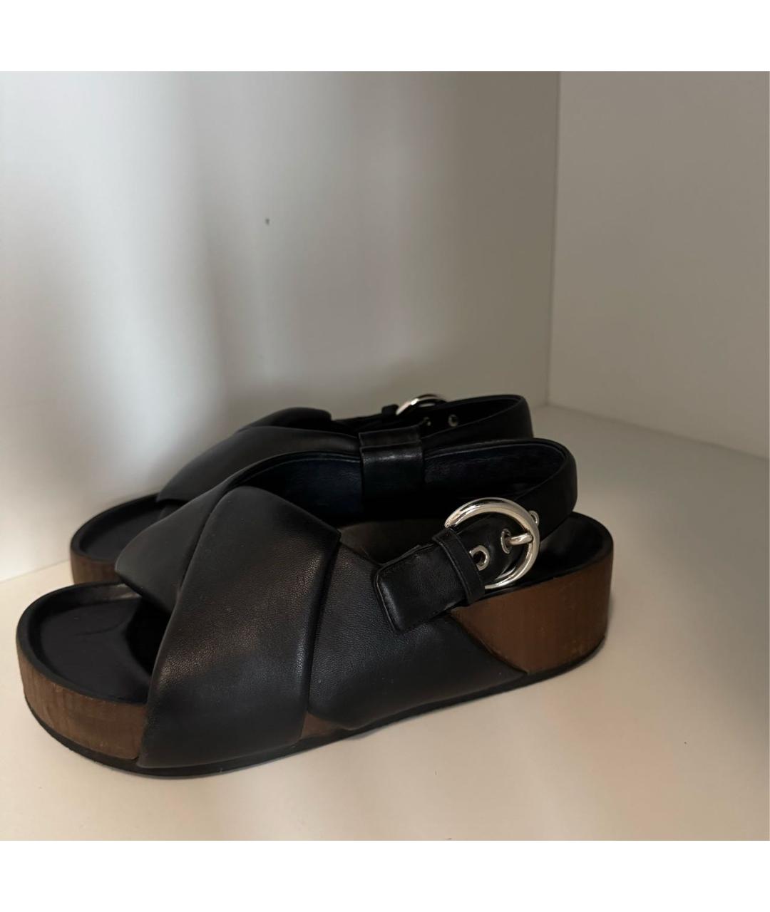 CELINE Черные кожаные сандалии, фото 6