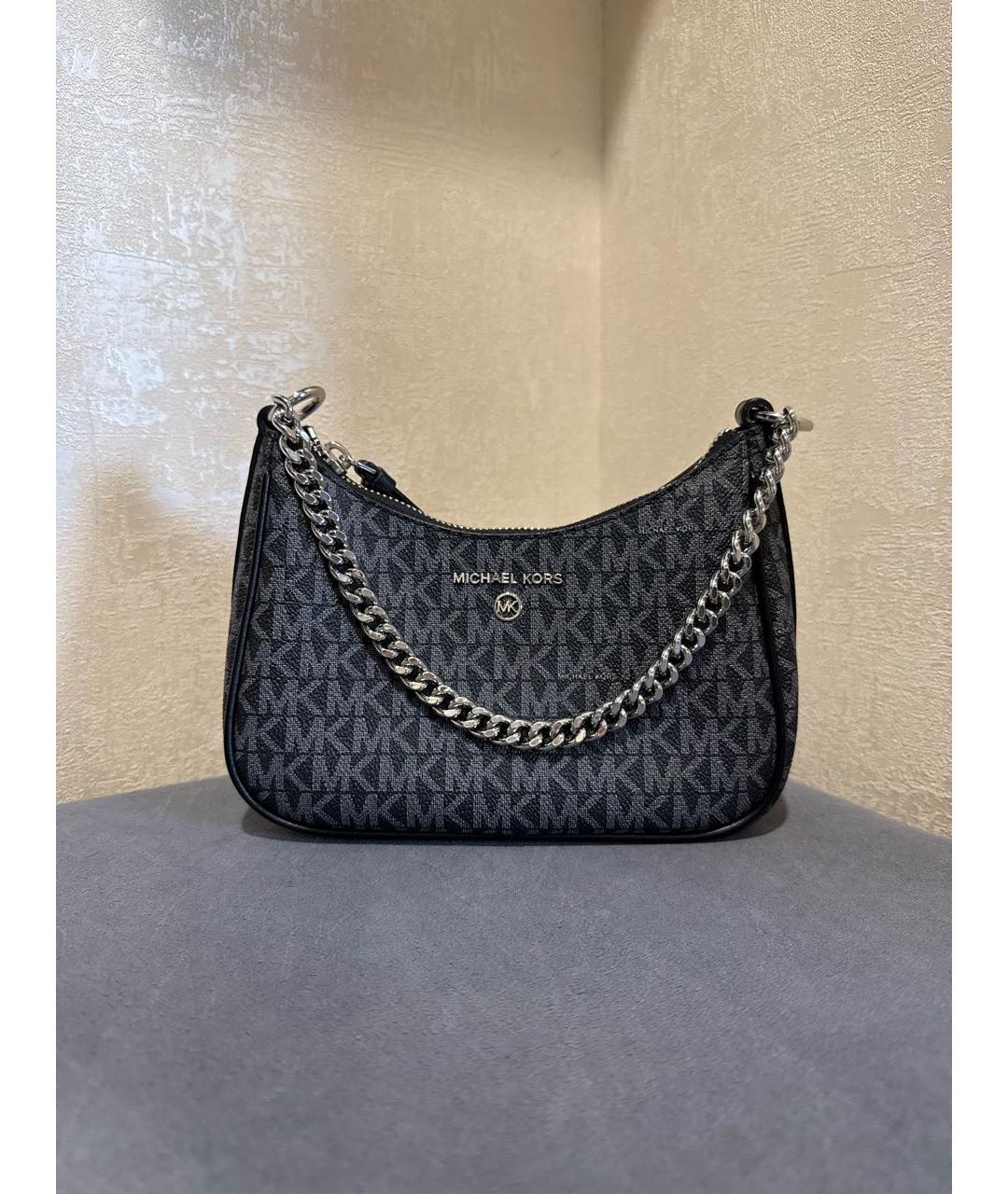 MICHAEL KORS Черная сумка через плечо из искусственной кожи, фото 8