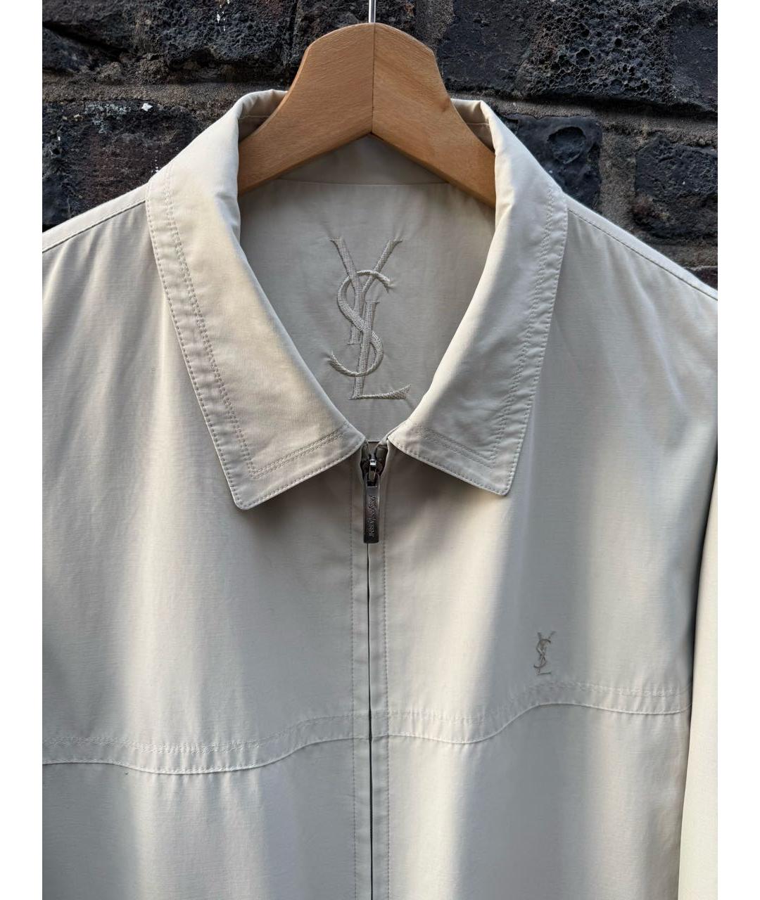 SAINT LAURENT Бежевая полиэстеровая куртка, фото 2