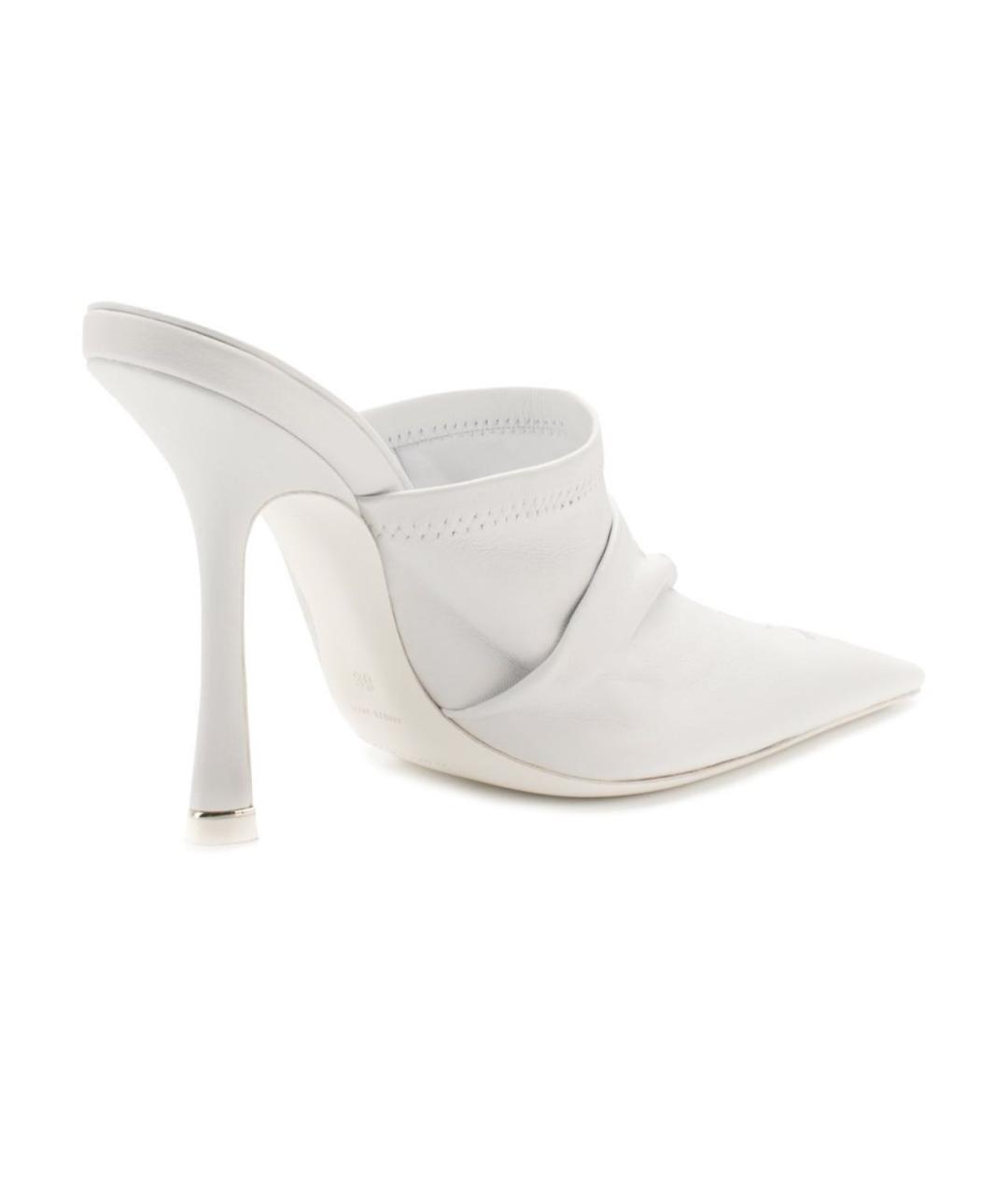 ALEXANDER WANG Белые кожаные мюли, фото 3