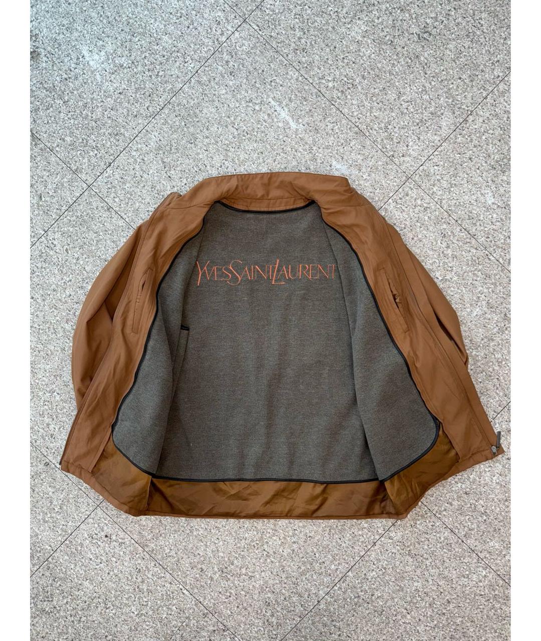 SAINT LAURENT Оранжевая полиэстеровая куртка, фото 7