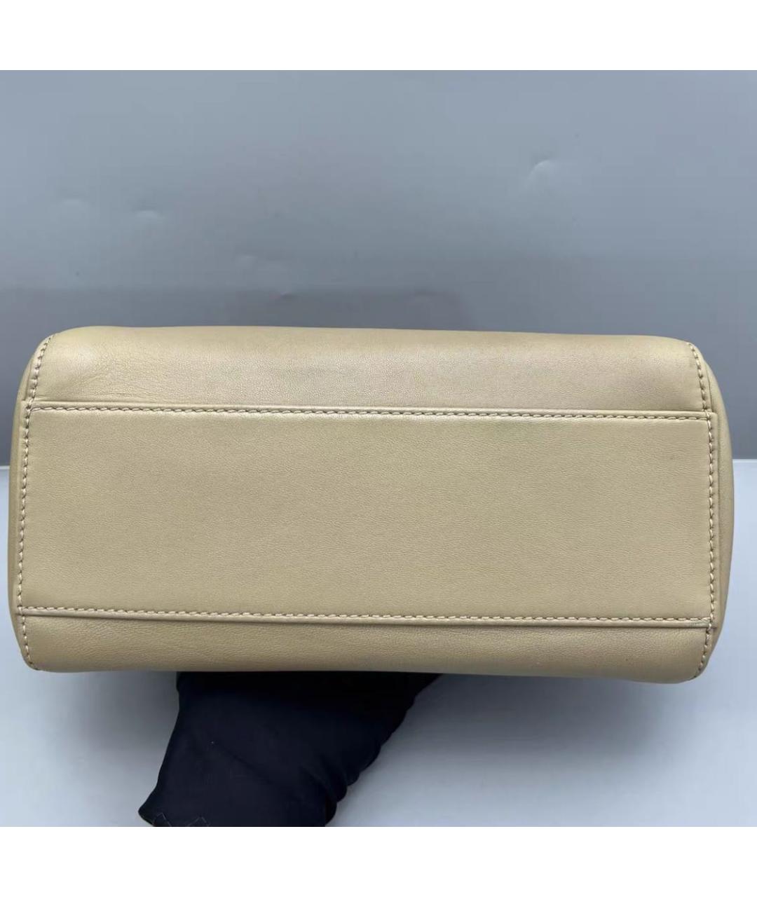 FENDI Бежевая кожаная сумка тоут, фото 3