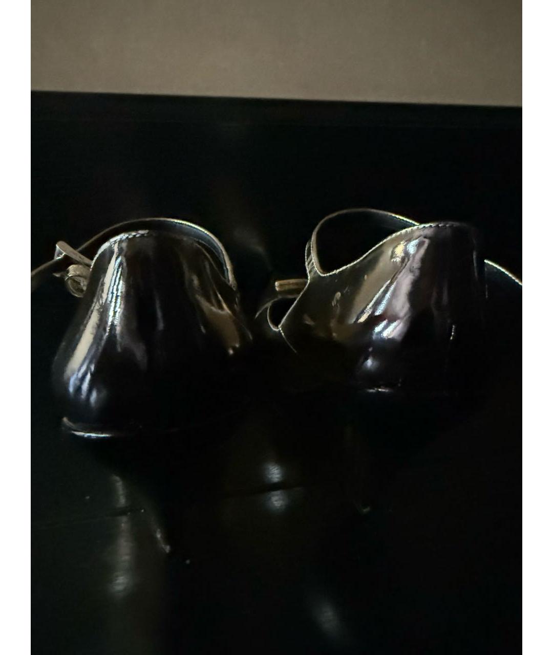 PRADA Золотые кожаные туфли, фото 8