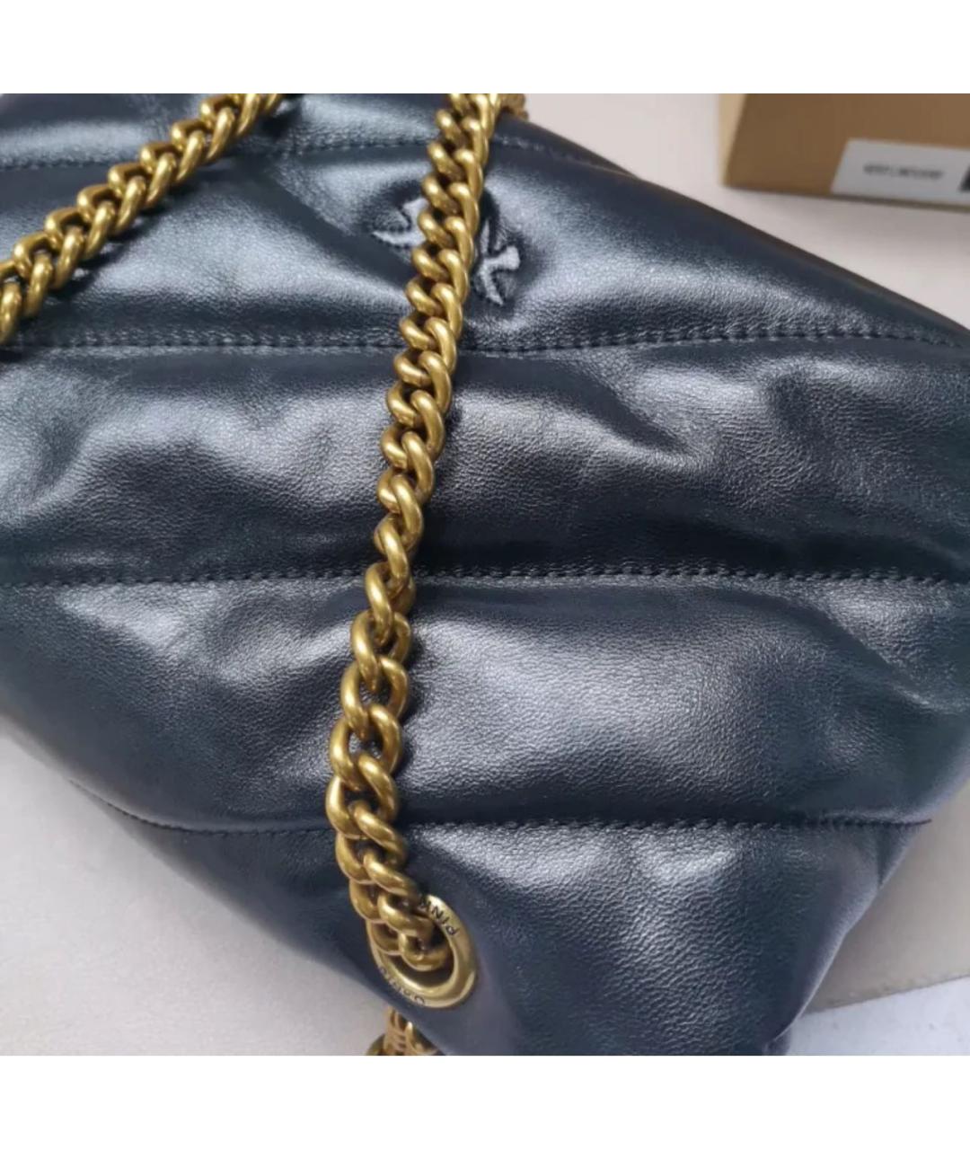 PINKO Черная кожаная сумка через плечо, фото 3