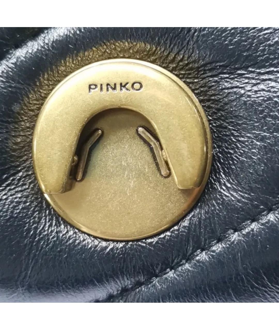 PINKO Черная кожаная сумка через плечо, фото 4