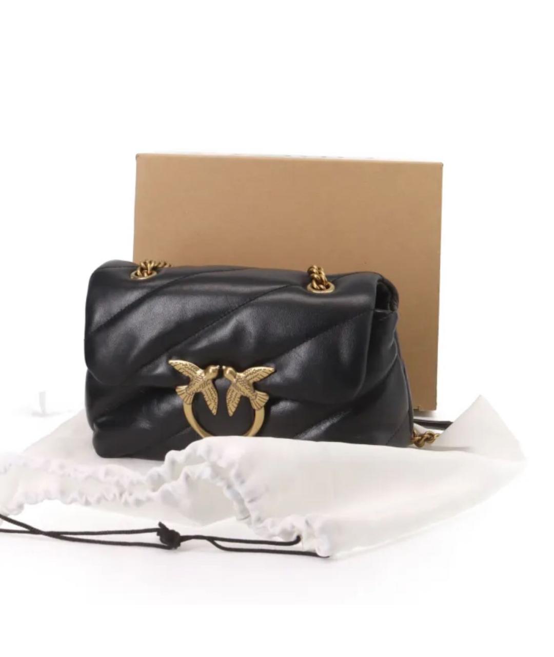 PINKO Черная кожаная сумка через плечо, фото 5