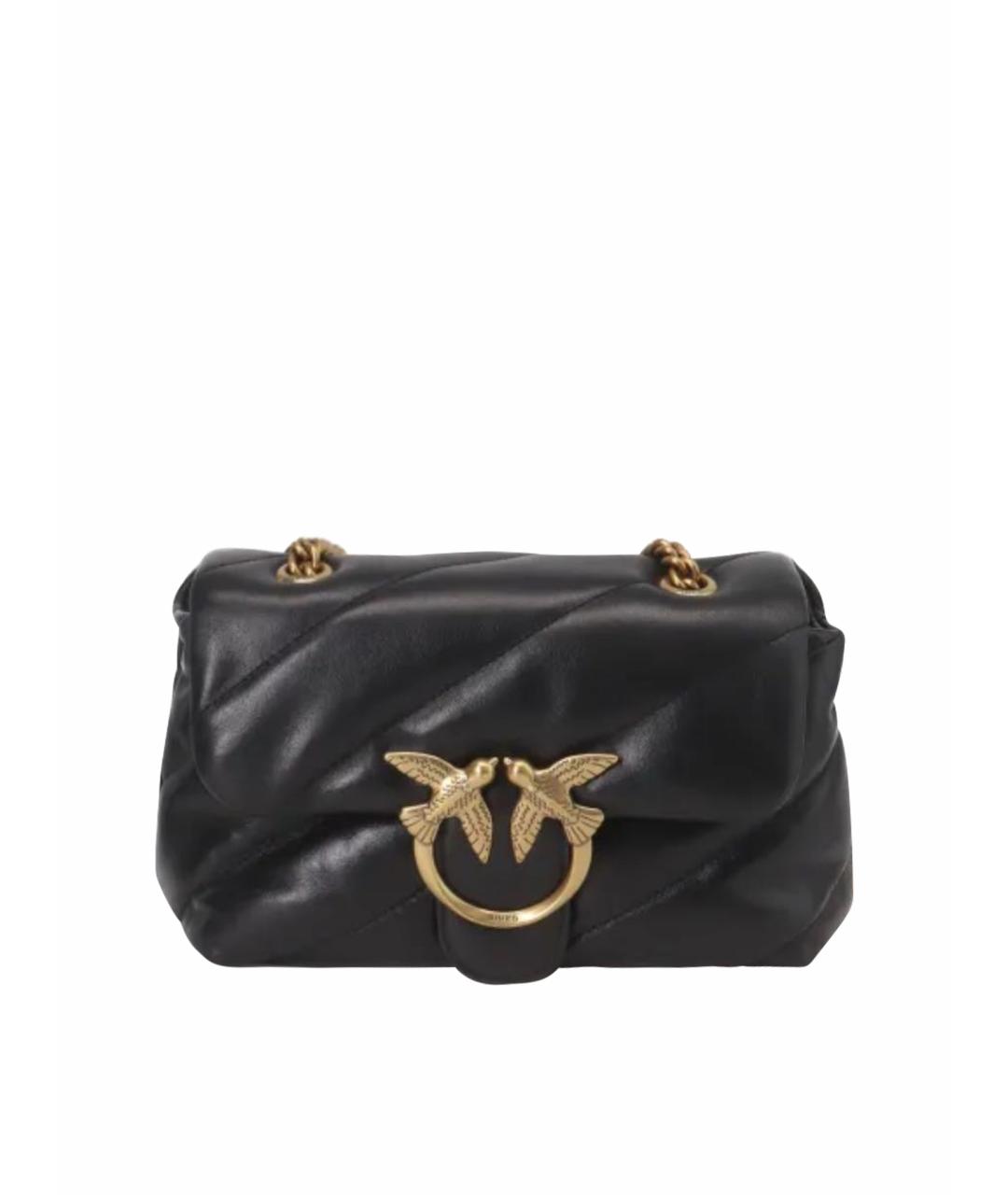PINKO Черная кожаная сумка через плечо, фото 1