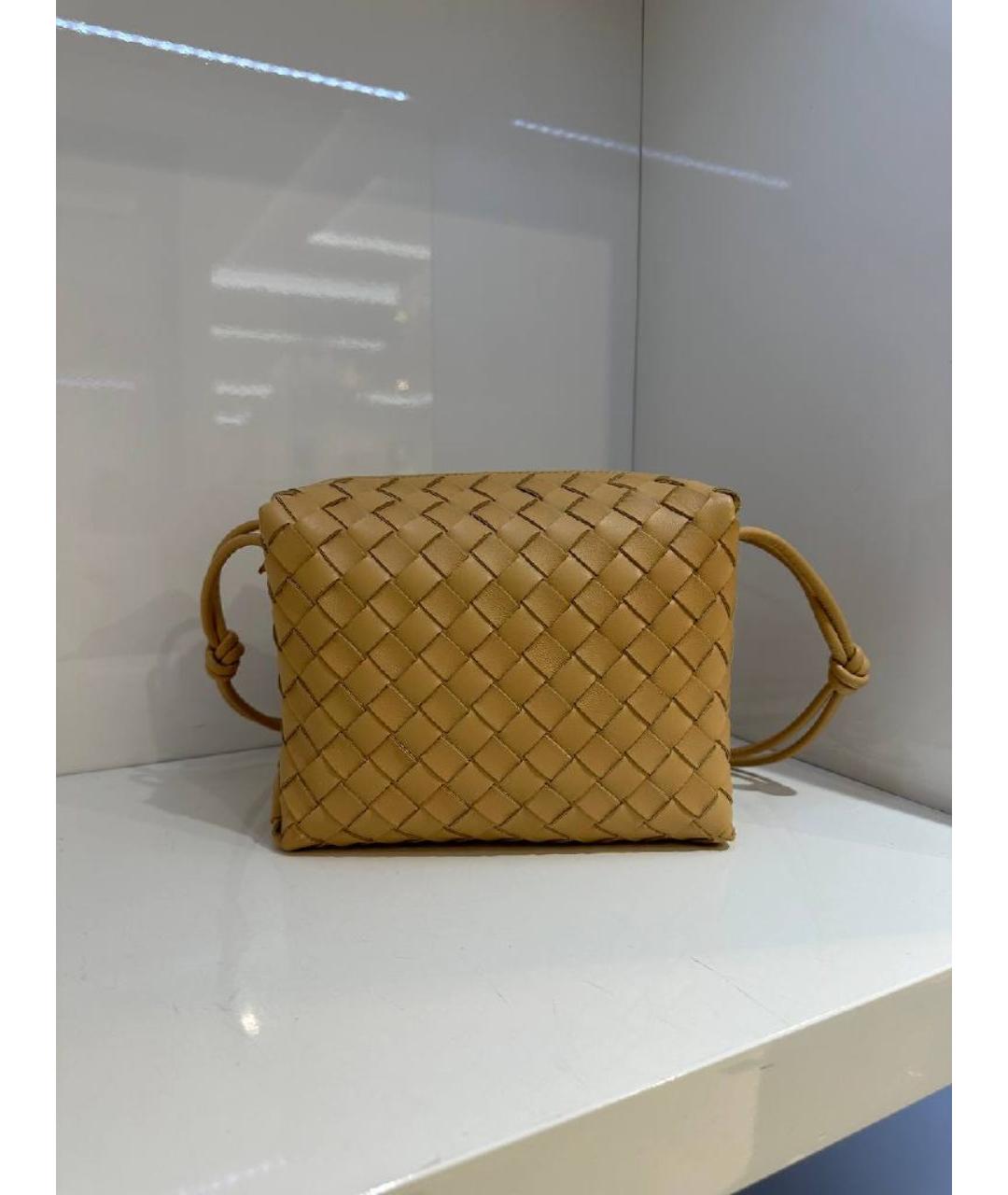 BOTTEGA VENETA Бежевая кожаная сумка через плечо, фото 5