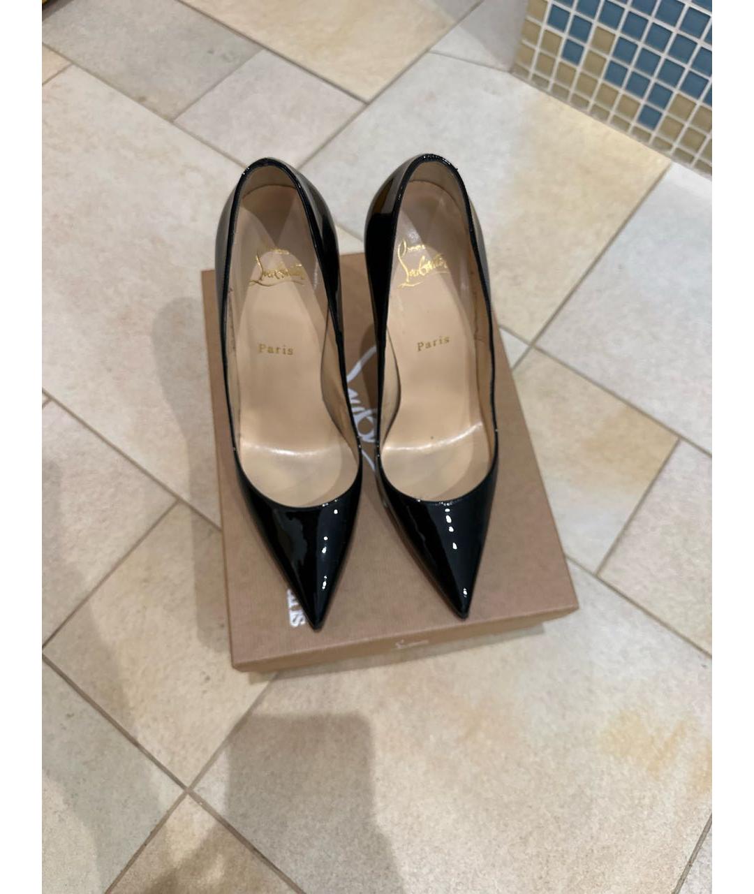CHRISTIAN LOUBOUTIN Черные туфли из лакированной кожи, фото 2