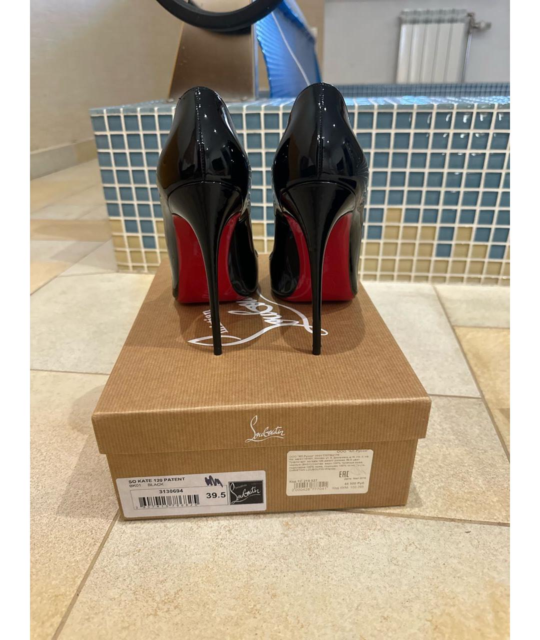 CHRISTIAN LOUBOUTIN Черные туфли из лакированной кожи, фото 4