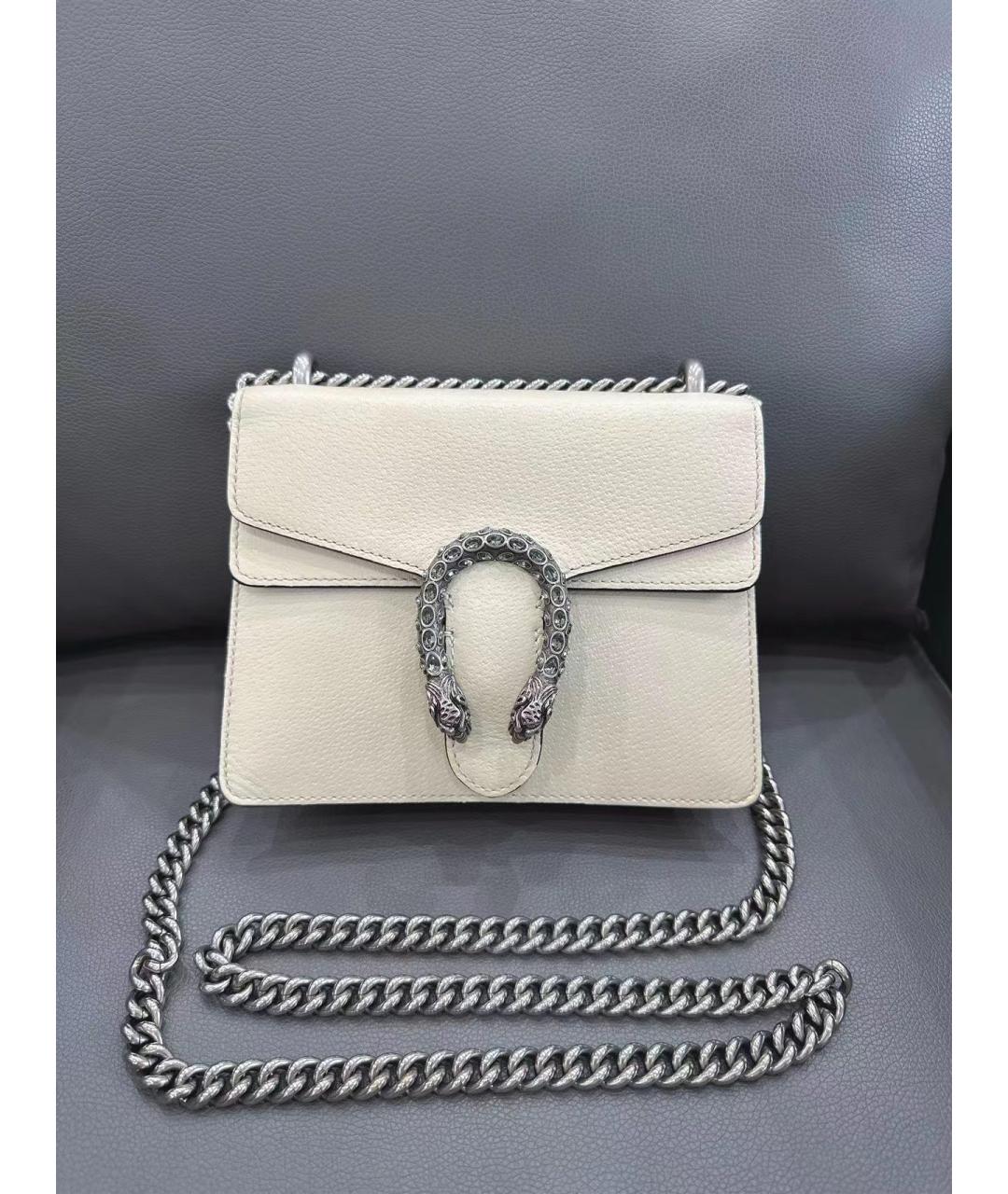 GUCCI Белая кожаная сумка через плечо, фото 2