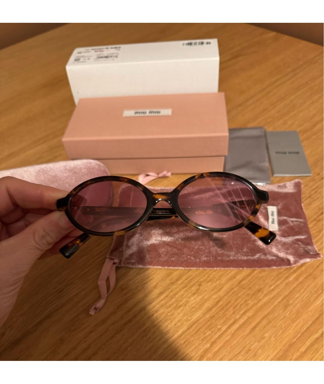 MIU MIU Розовые солнцезащитные очки, фото 2
