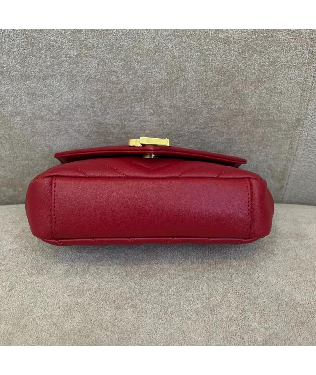 GUCCI Красная кожаная сумка через плечо, фото 4