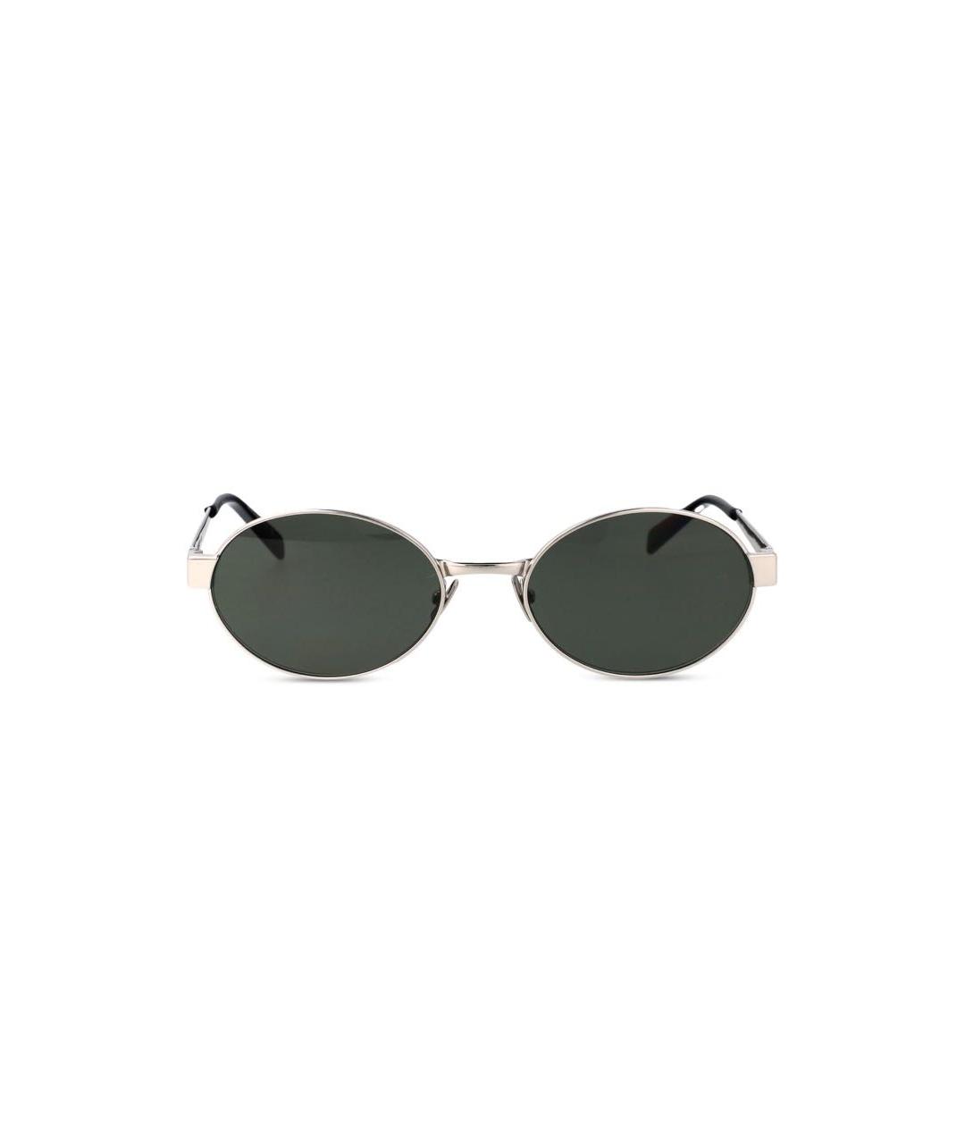 SAINT LAURENT Серебряные металлические солнцезащитные очки, фото 1