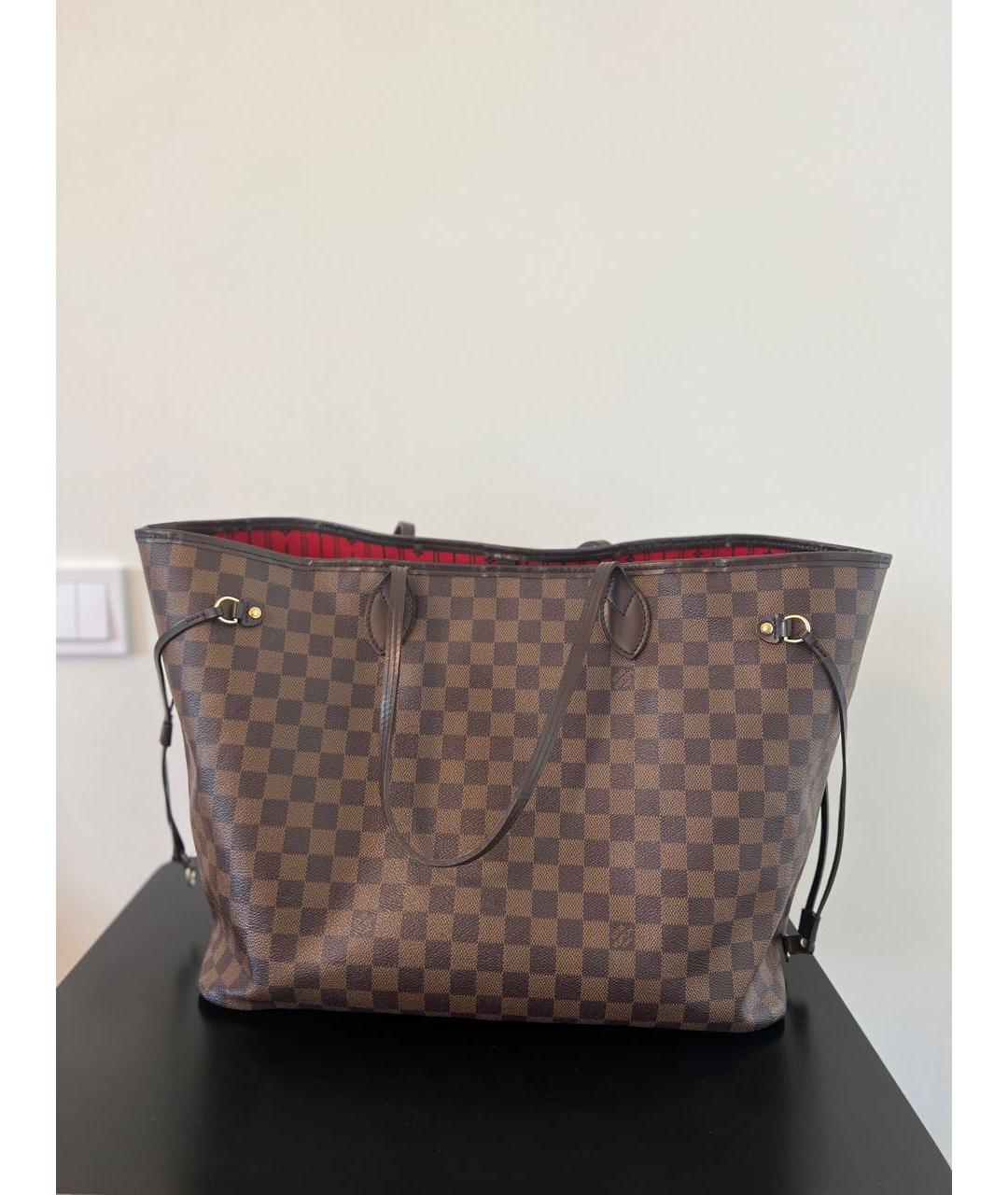 LOUIS VUITTON Коричневая кожаная сумка тоут, фото 3