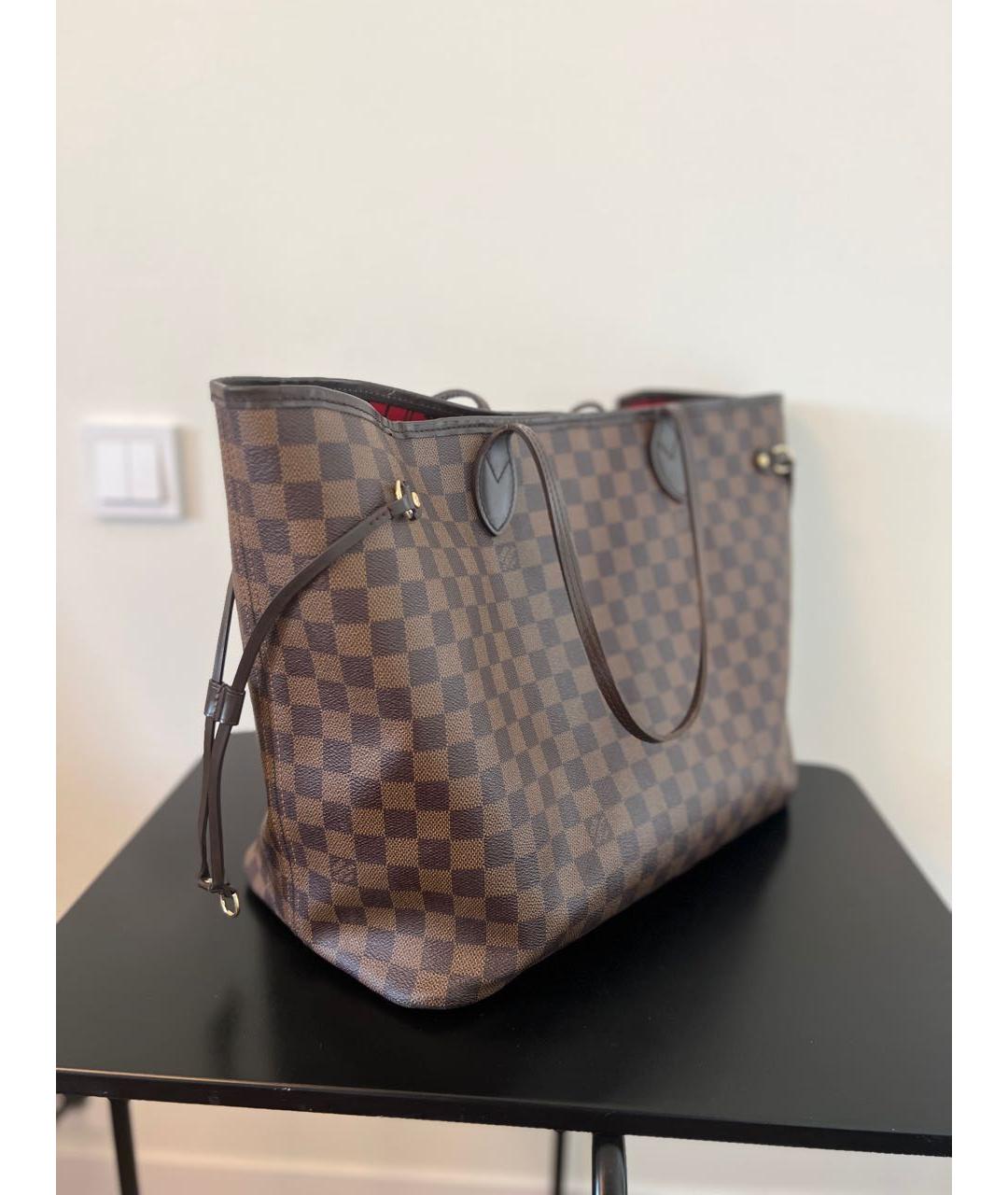 LOUIS VUITTON Коричневая кожаная сумка тоут, фото 2