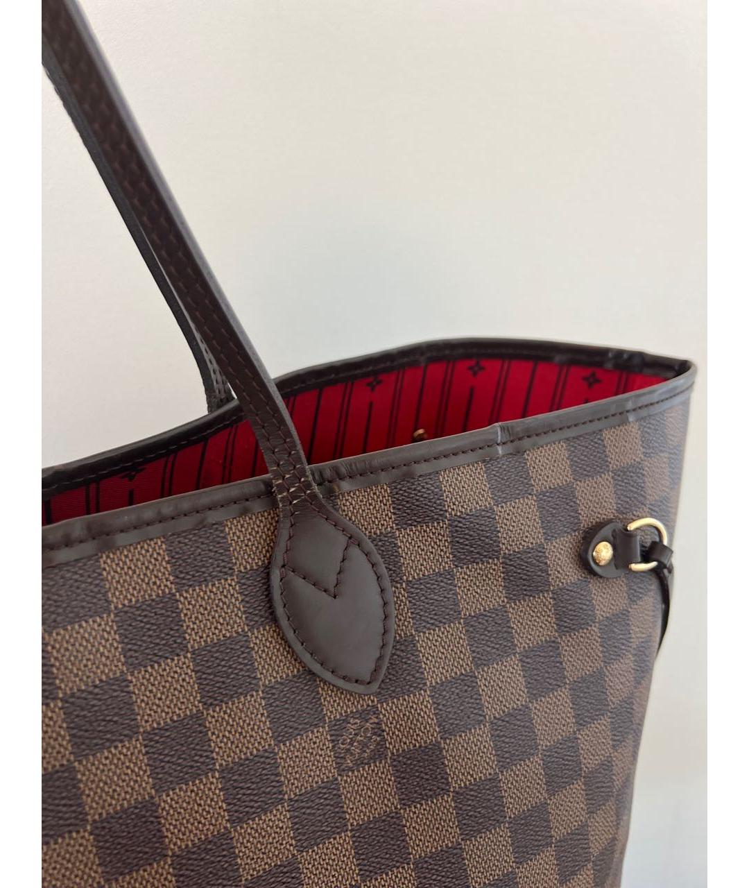 LOUIS VUITTON Коричневая кожаная сумка тоут, фото 5