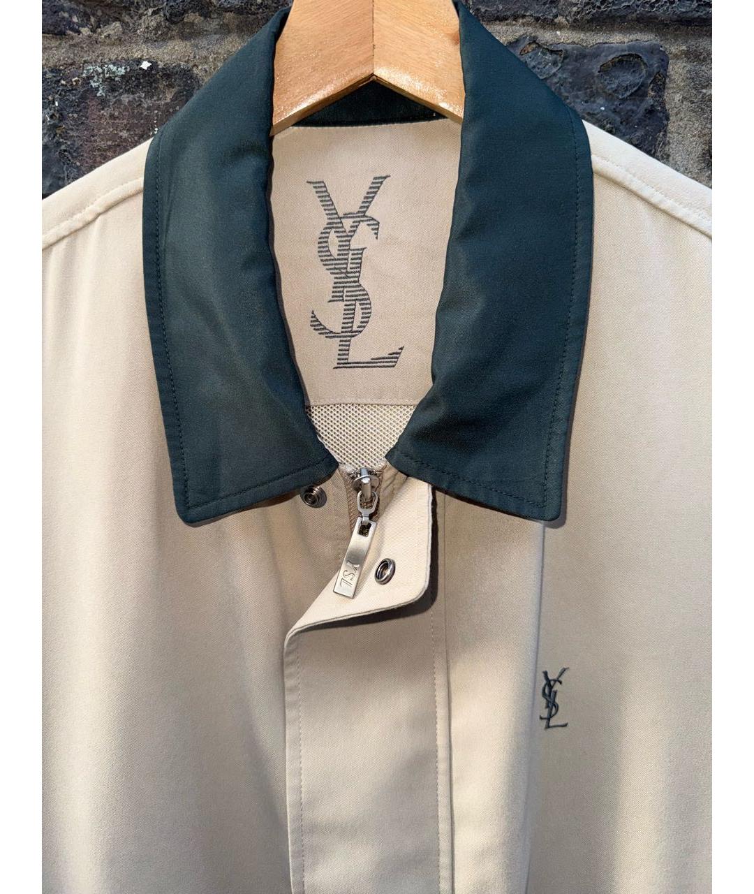 SAINT LAURENT Бежевая хлопковая куртка, фото 3