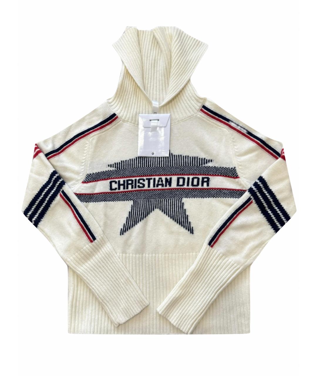 CHRISTIAN DIOR Белый шерстяной джемпер / свитер, фото 1
