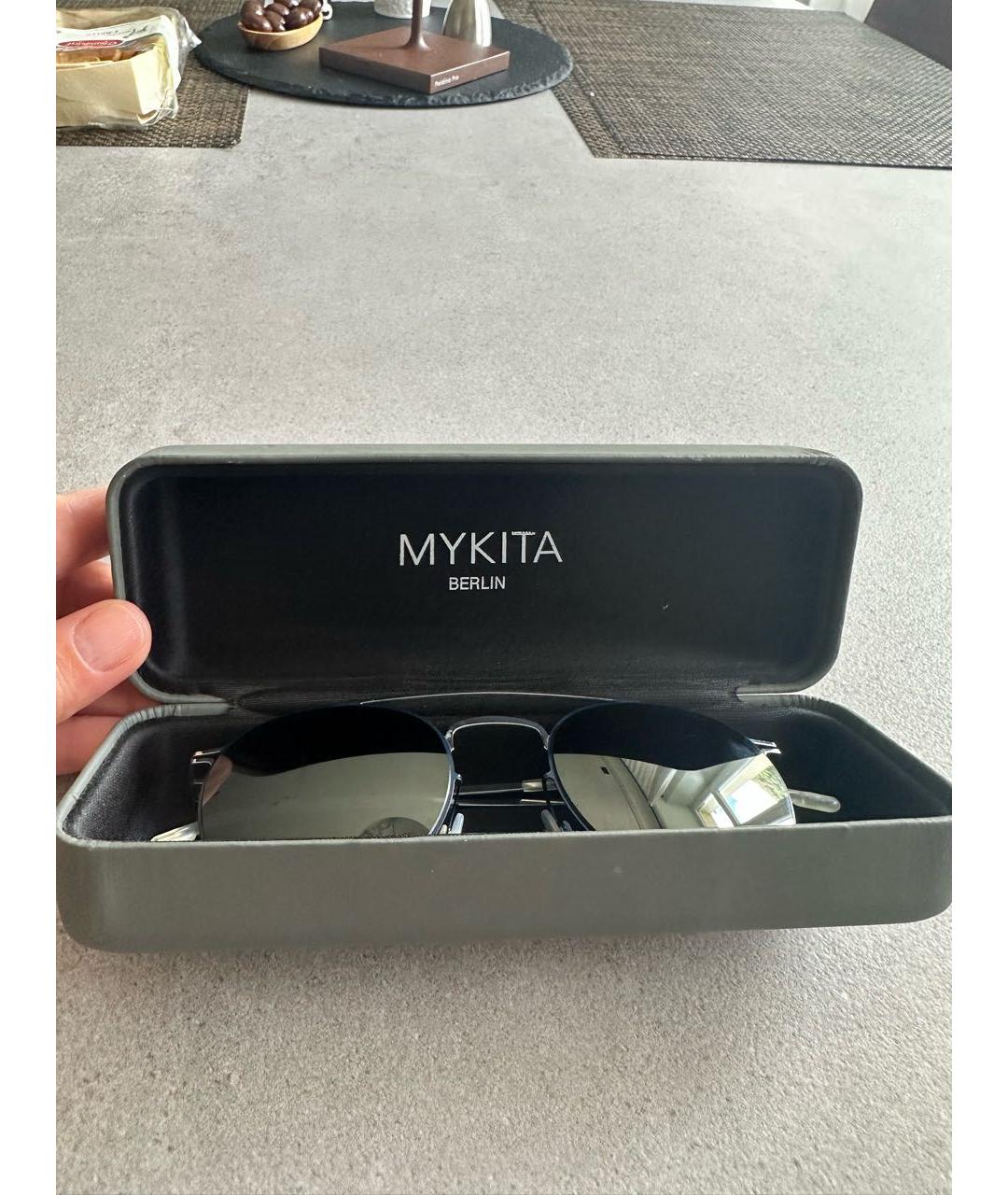 MYKITA Голубые металлические солнцезащитные очки, фото 5
