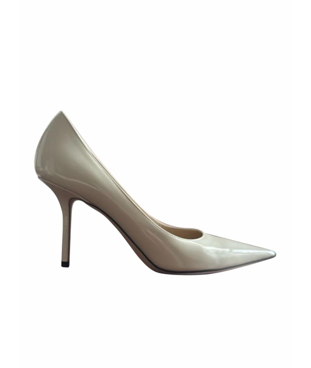 JIMMY CHOO Бежевые туфли из лакированной кожи, фото 9