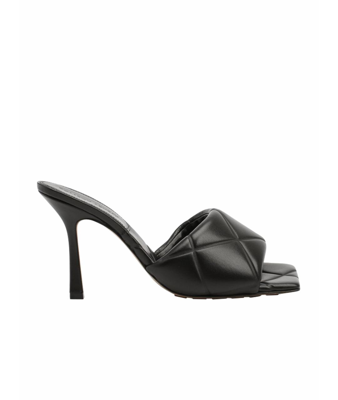 BOTTEGA VENETA Черные кожаные мюли, фото 1