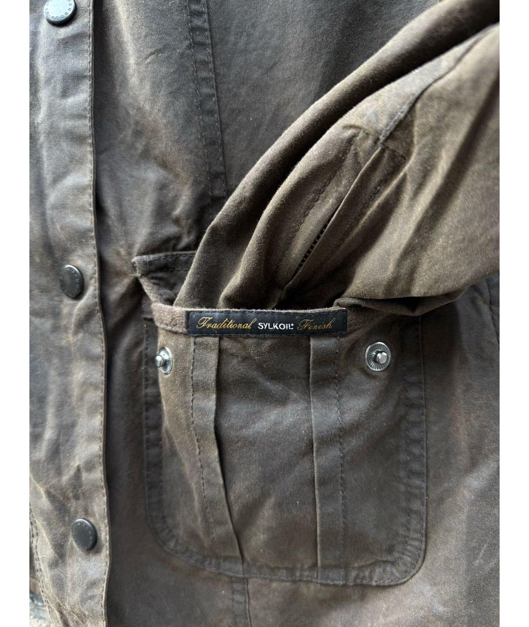 BARBOUR Коричневая хлопковая куртка, фото 5