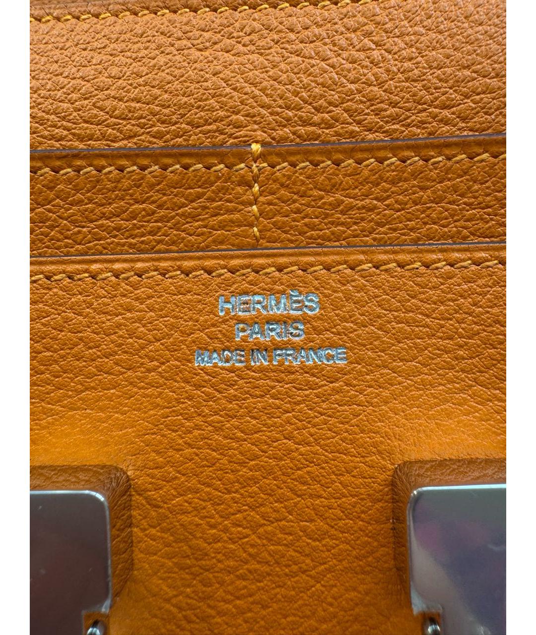 HERMES Оранжевый кожаный кошелек, фото 7