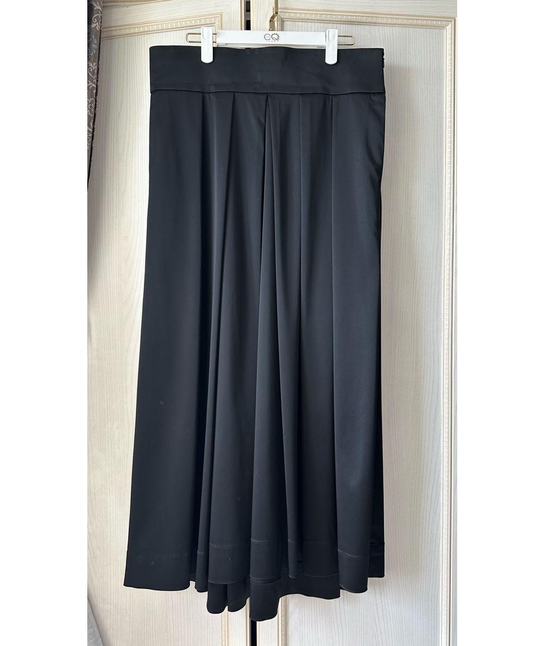 LANVIN Черная атласная юбка макси, фото 9