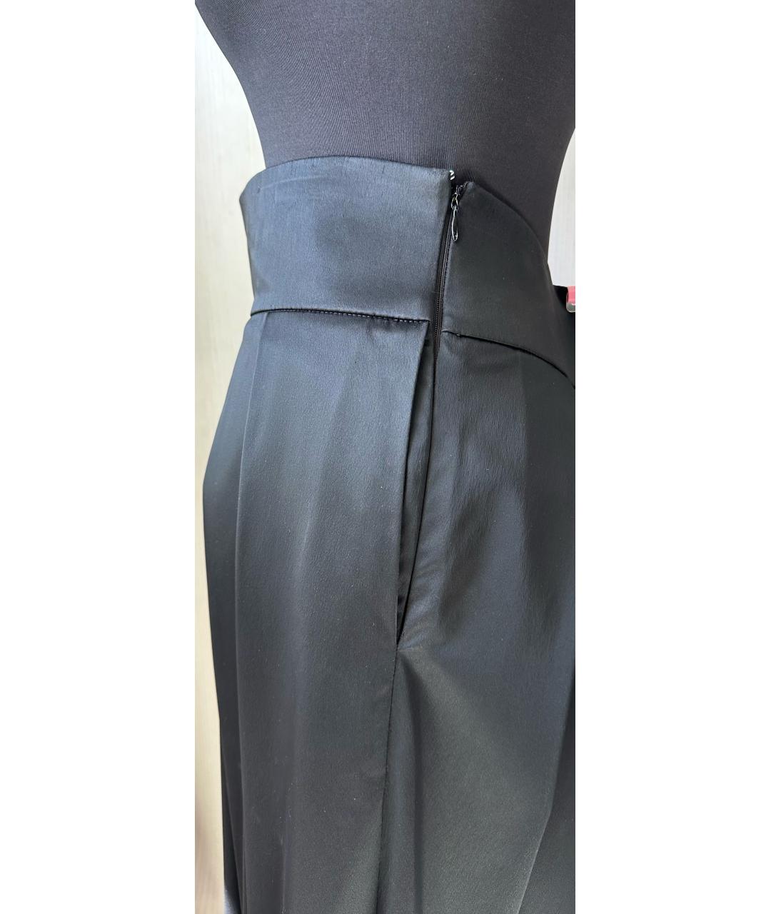 LANVIN Черная атласная юбка макси, фото 5