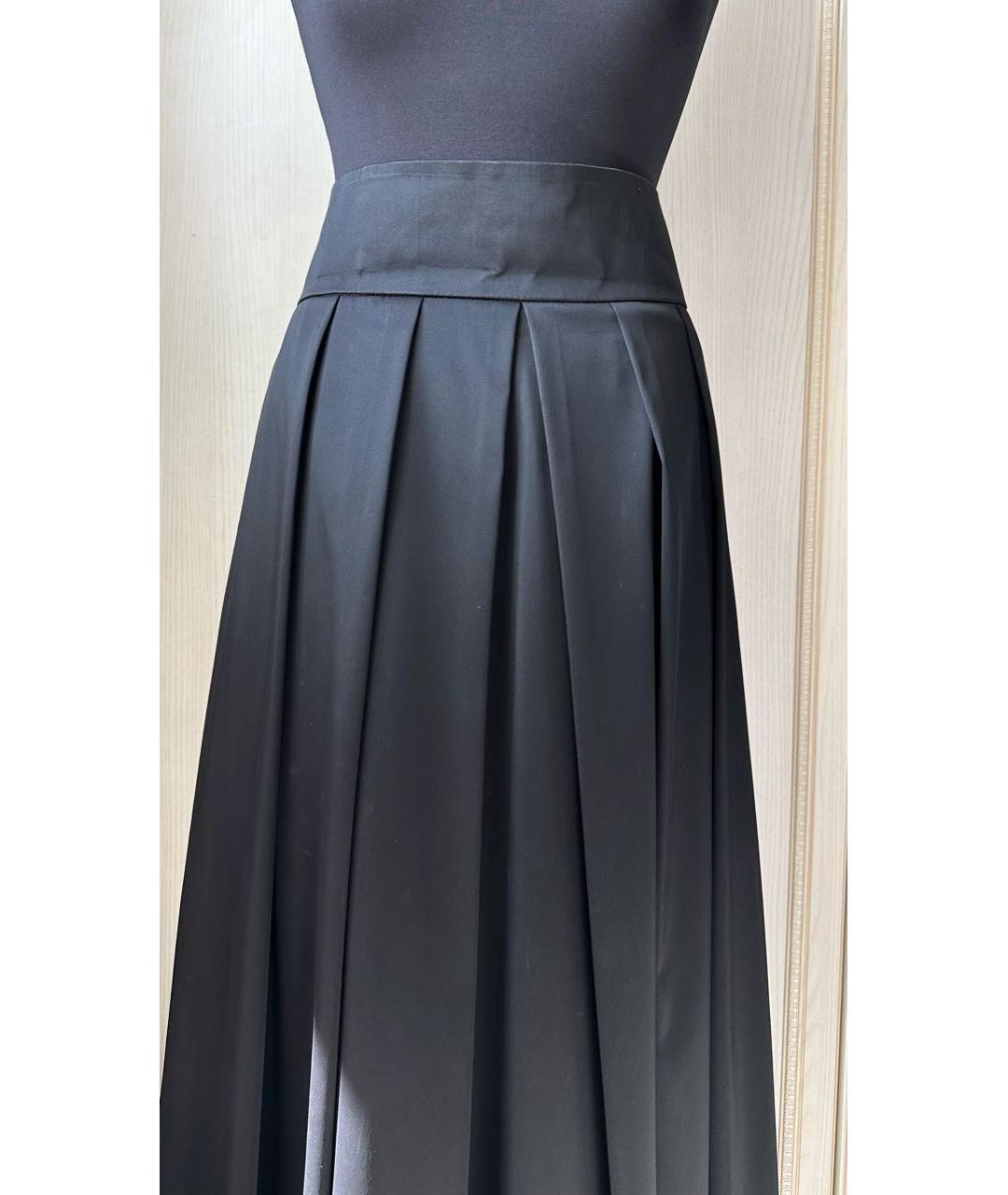 LANVIN Черная атласная юбка макси, фото 3