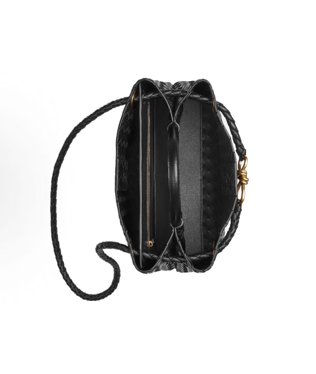BOTTEGA VENETA Черная кожаная сумка тоут, фото 4