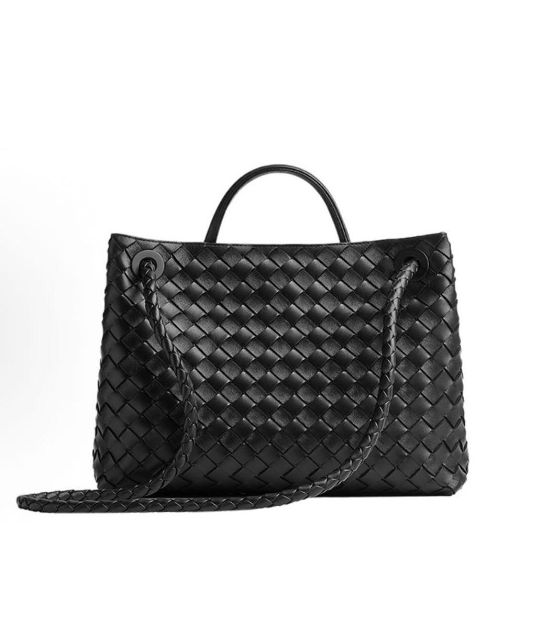 BOTTEGA VENETA Черная кожаная сумка тоут, фото 3