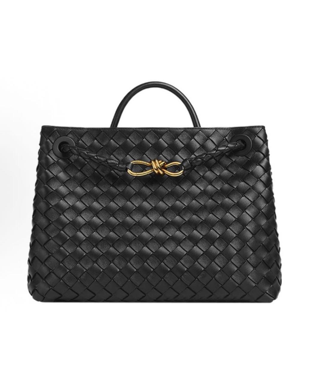 BOTTEGA VENETA Черная кожаная сумка тоут, фото 6