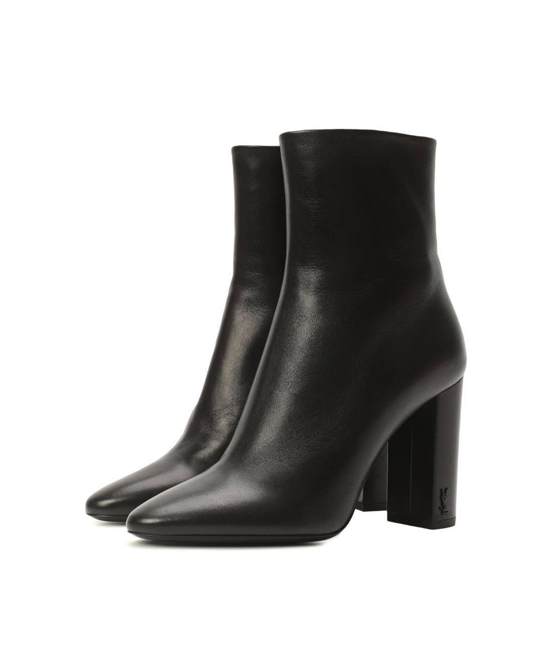 SAINT LAURENT Черные кожаные ботильоны, фото 2