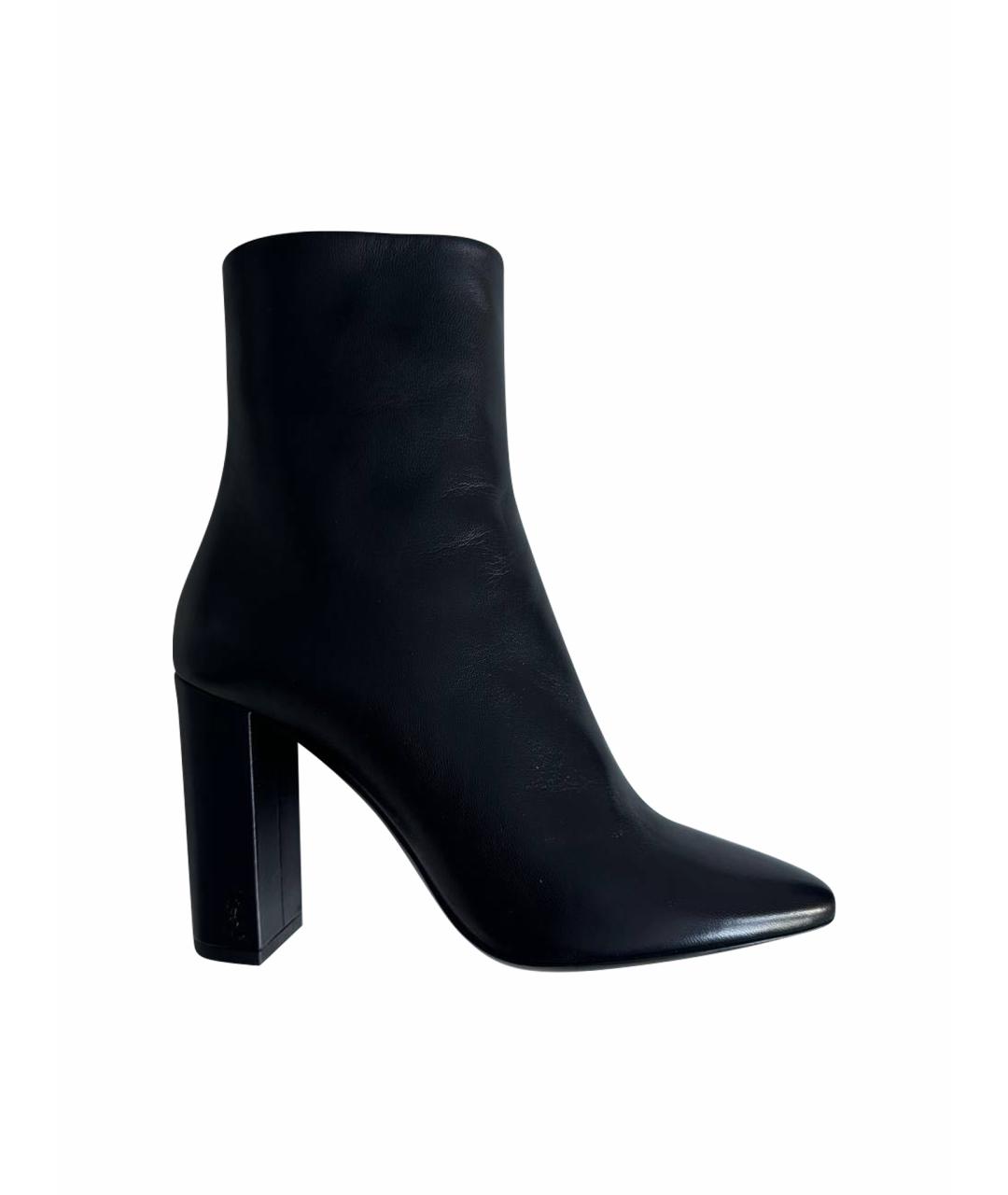 SAINT LAURENT Черные кожаные ботильоны, фото 1