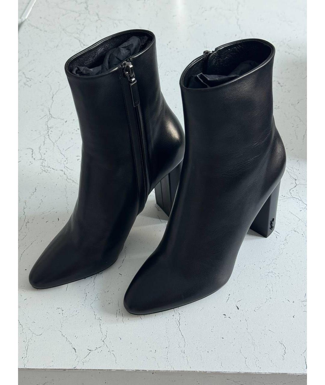 SAINT LAURENT Черные кожаные ботильоны, фото 3